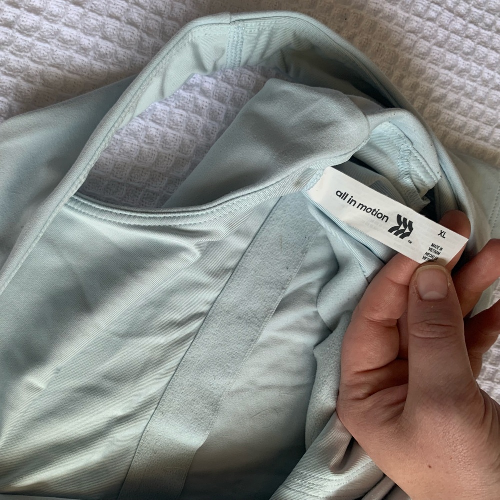 All in Motion Longline Cropped Tank Sport Bra Light Medium Support Mint Green XL - Picture 5 of 12